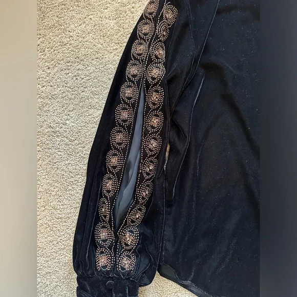 Ralph Lauren velvet beaded top - Picture 2 of 4